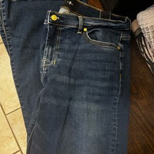 7 For All Mankind Dark Blue Boot Cut Jeans